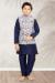 Picture of Gorgeous Silk Navy Blue Kids Kurta Pyjama