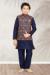 Picture of Classy Silk Navy Blue Kids Kurta Pyjama