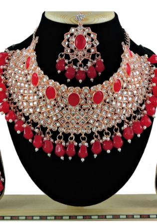 Picture of Fascinating Fire Brick Necklace Set