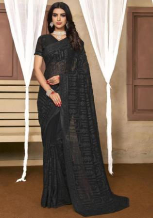 Picture of Marvelous Georgette Black Saree