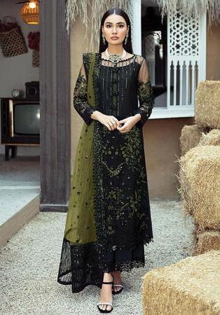 Picture of Amazing Georgette Black Straight Cut Salwar Kameez