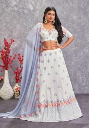 Picture of Pretty Georgette Off White Lehenga Choli