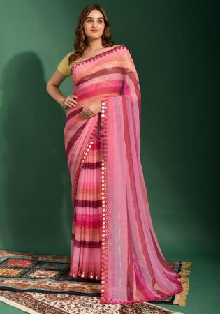 Picture of Fascinating Chiffon Pale Violet Red Saree