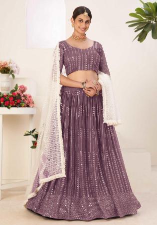 Picture of Good Looking Georgette Dim Gray Lehenga Choli