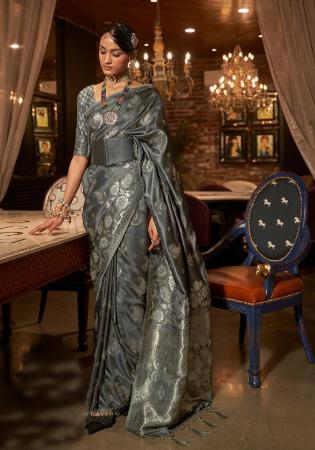 Picture of Splendid Satin Grey Saree