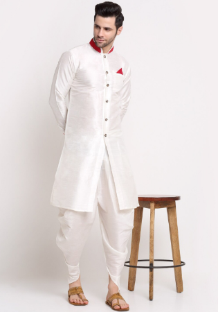 Picture of Grand Silk White Kurtas