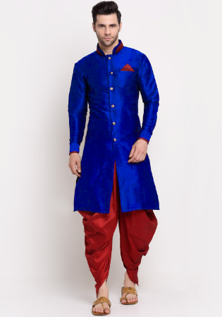 Picture of Statuesque Silk Navy Blue Kurtas