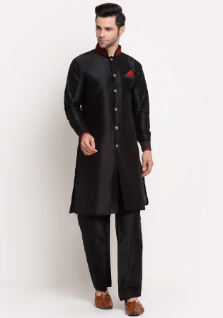 Picture of Stunning Silk Black Kurtas