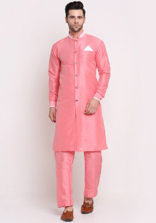 Picture of Exquisite Silk Light Coral Kurtas