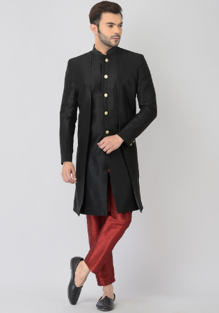 Picture of Magnificent Silk Black Kurtas