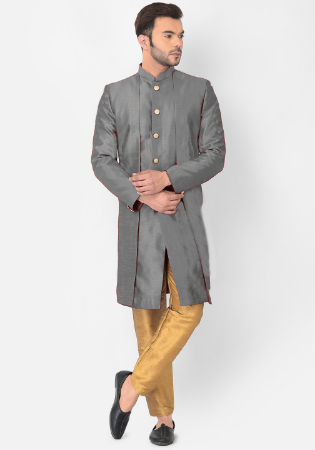 Picture of Shapely Silk Grey Kurtas