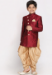 Picture of Comely Silk Brown Kids Kurta Pyjama