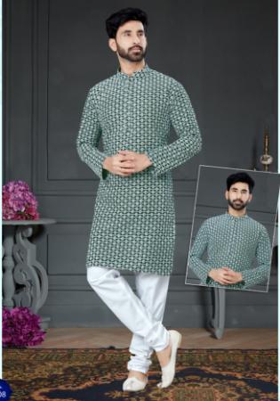 Picture of Good Looking Cotton & Silk Light Slate Grey Kurtas