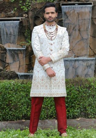 Picture of Admirable Silk White Sherwani