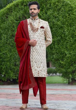 Picture of Taking Silk Sea Shell Sherwani