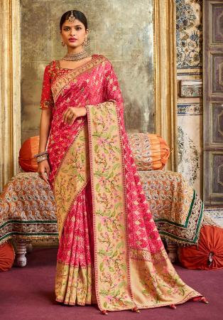 Picture of Stunning Silk Deep Pink Saree