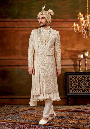 Picture of Shapely Silk Rosy Brown Sherwani