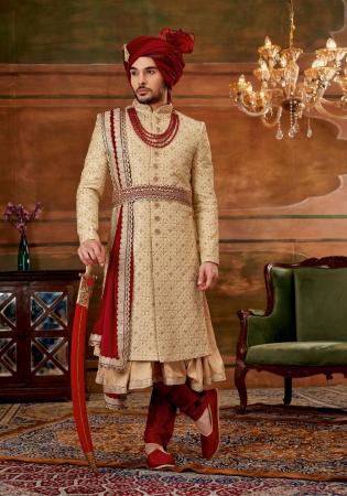 Picture of Beautiful Silk Tan Sherwani