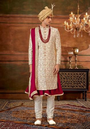 Picture of Beauteous Silk Tan Sherwani