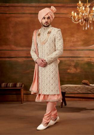 Picture of Magnificent Silk Tan Sherwani