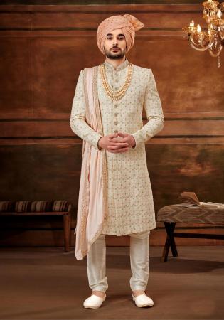 Picture of Beauteous Silk Tan Sherwani