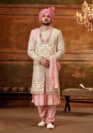 Picture of Elegant Silk Tan Sherwani