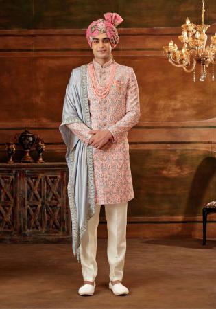 Picture of Marvelous Silk Burly Wood Sherwani