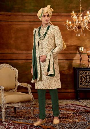 Picture of Resplendent Silk Tan Sherwani