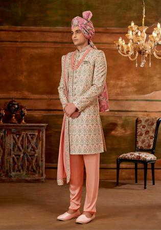 Picture of Beautiful Silk Rosy Brown Sherwani