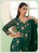 Picture of Georgette Dark Green Straight Cut Salwar Kameez