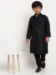 Picture of Gorgeous Silk Black Kids Kurta Pyjama