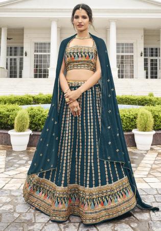 Picture of Magnificent Georgette Dark Slate Grey Lehenga Choli