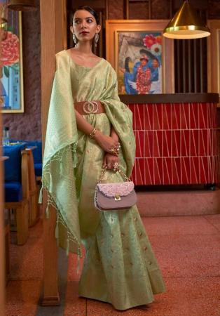 Picture of Well Formed Silk Dark Khaki Saree