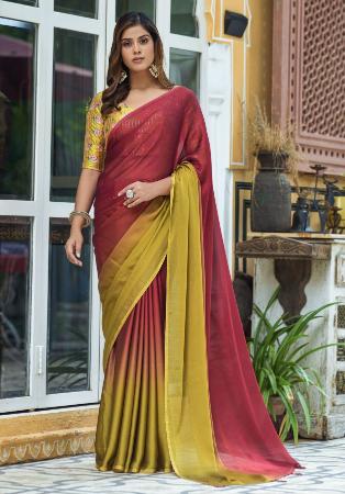 Picture of Classy Chiffon Maroon Saree