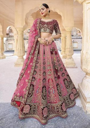 Picture of Enticing Silk Pale Violet Red Lehenga Choli