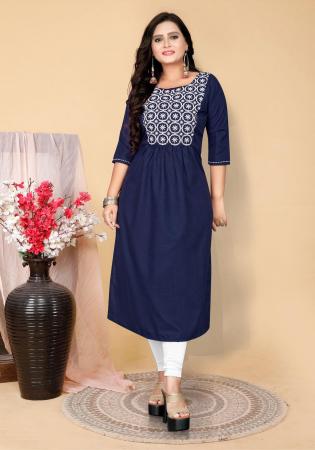 Picture of Shapely Cotton Dark Slate Grey Kurtis & Tunic