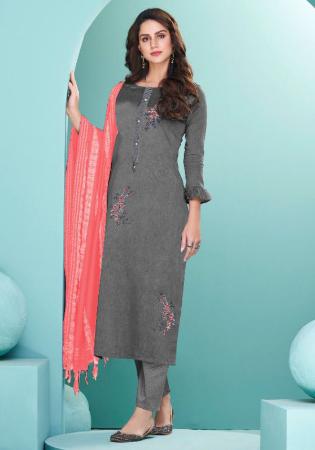 Picture of Taking Cotton Dim Gray Readymade Salwar Kameez