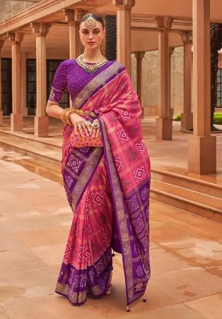 Picture of Well Formed Silk Magenta Saree