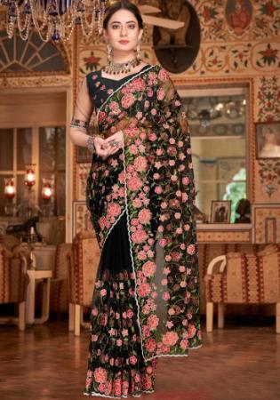 Picture of Fine Net Black Saree