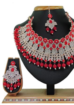 Picture of Splendid Fire Brick Necklace Set