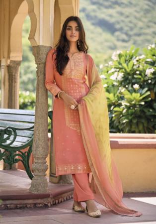 Picture of Silk Pale Violet Red Straight Cut Salwar Kameez