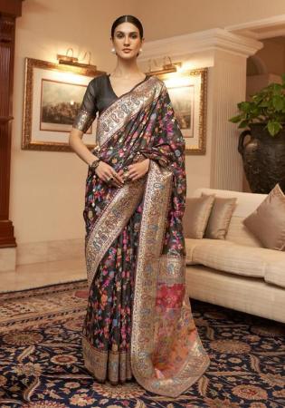 Picture of Beauteous Satin Black Saree