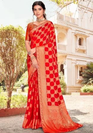 Picture of Ravishing Silk Red Saree