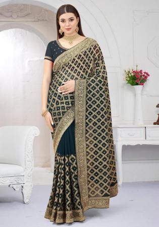 Picture of Appealing Georgette Dark Slate Grey Saree