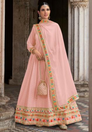 Picture of Exquisite Georgette Burly Wood Anarkali Salwar Kameez