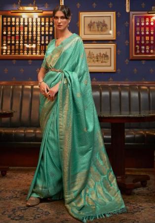 Picture of Marvelous Satin Medium Aqua Marine Saree