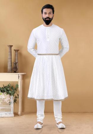 Picture of Exquisite Cotton & Silk White Kurtas