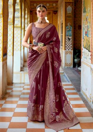 Picture of Bewitching Silk Rosy Brown Saree