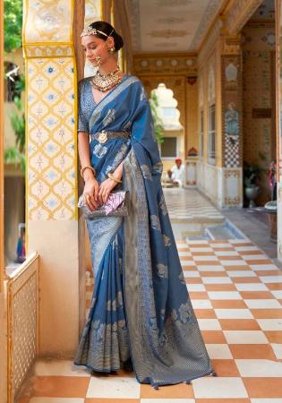 Picture of Charming Silk Midnight Blue Saree