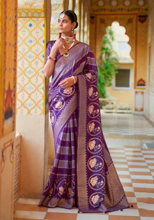 Picture of Resplendent Silk Dark Slate Blue Saree